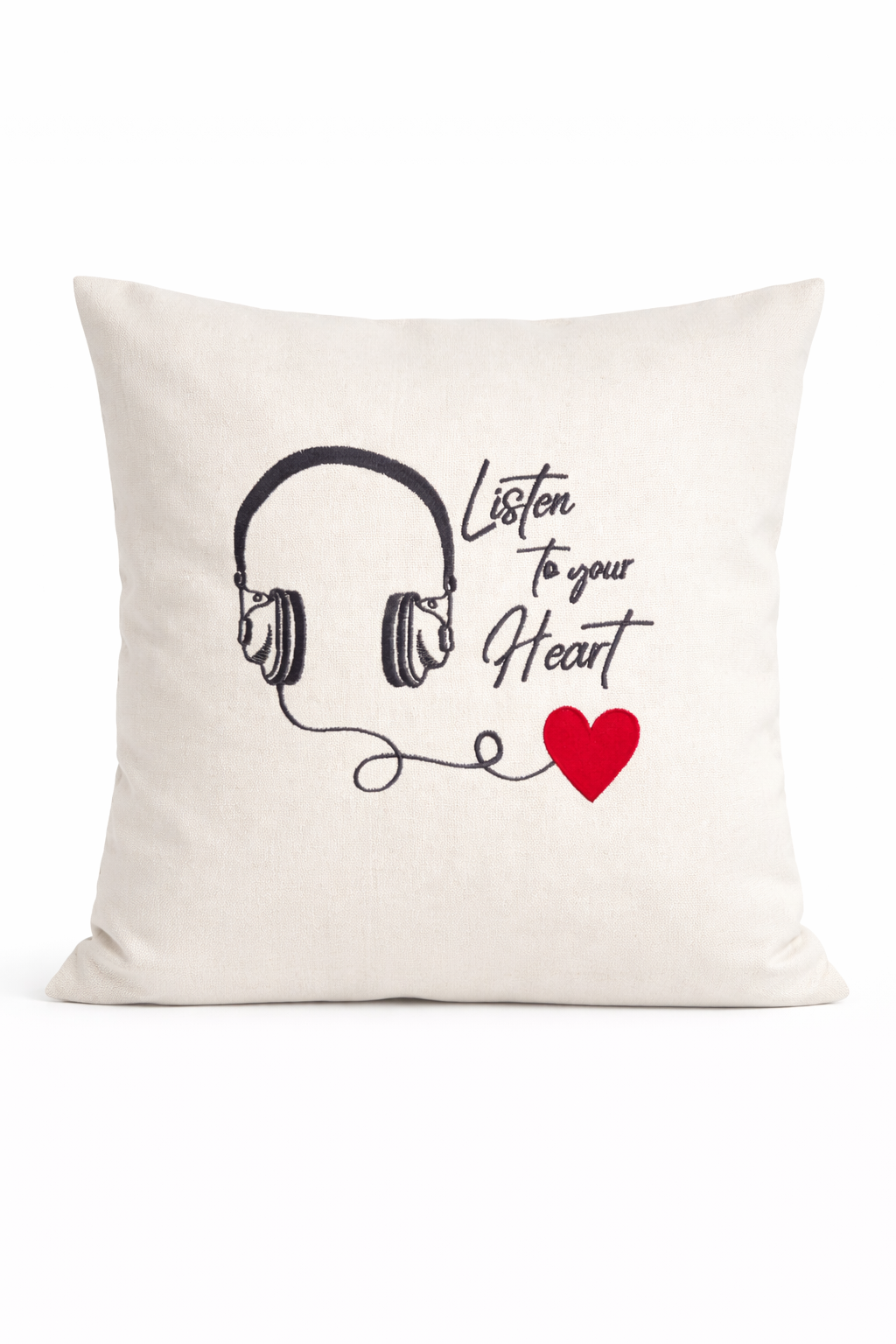 Kissenbezug - Listen to your heart - Geschenk-Liebe- WOHNACCESSOIRES