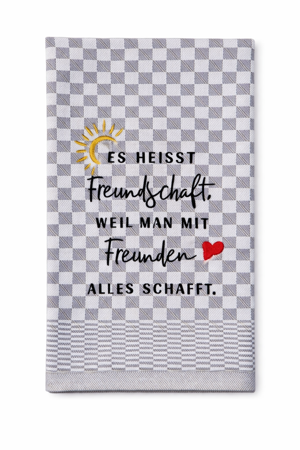 Geschirrtuch Küchenhandtuch bestickt 50x70 Baumwolle Küchendeko Geschenk für Freunde Freundschaft