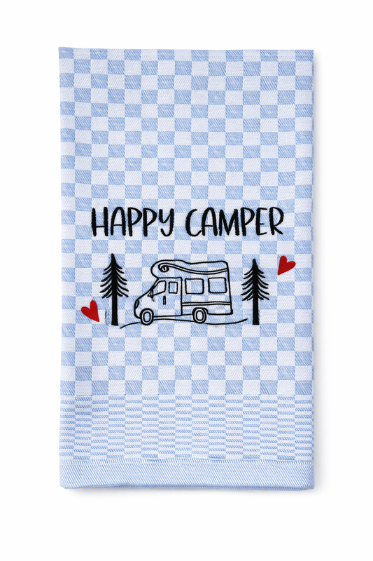 Geschirrtuch Küchenhandtuch bestickt 50x70 Baumwolle Küchendeko Geschenk für Camper mit Wohnmobil