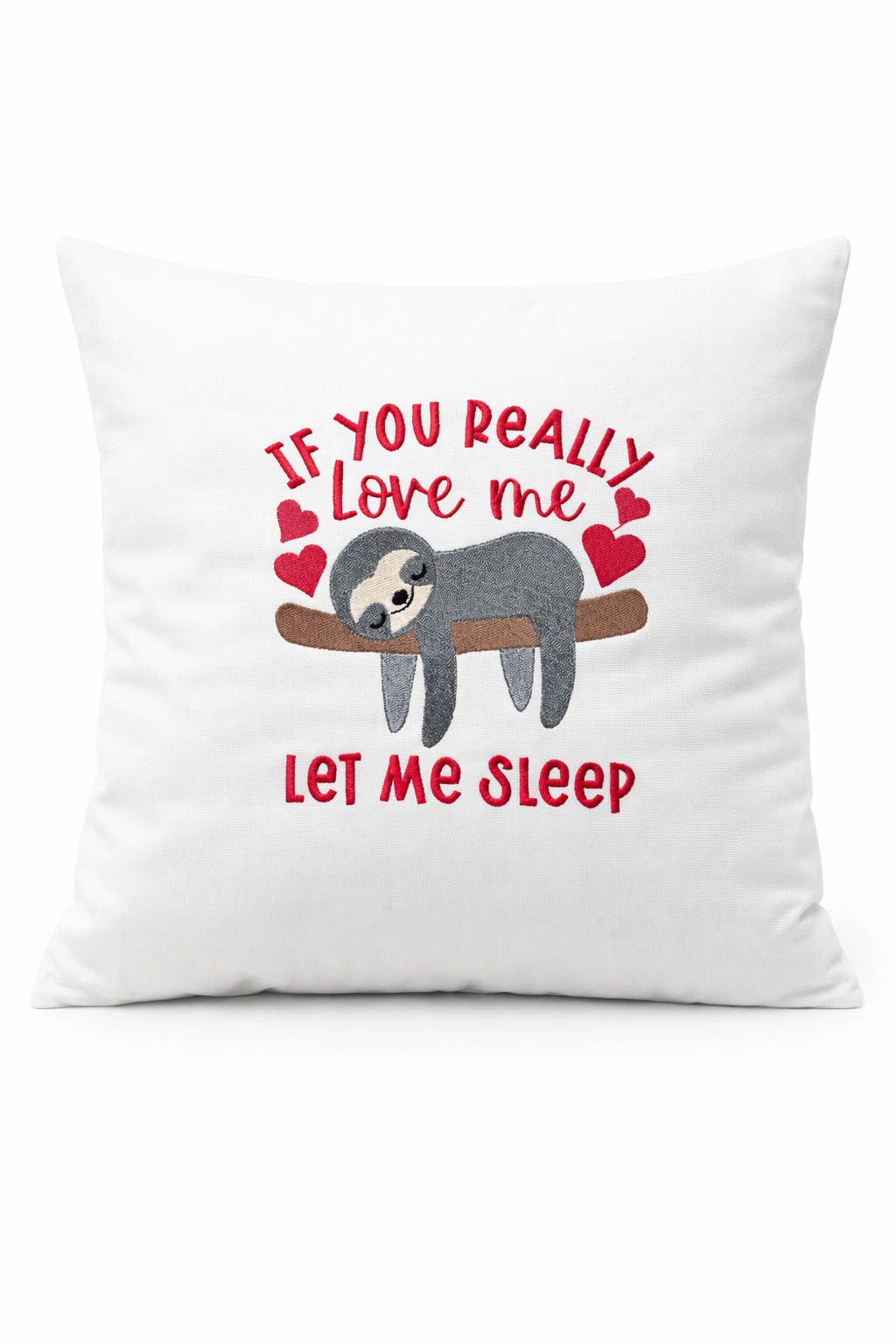 Kissenbezug Zierkissen 40x40 bestickt Baumwolle - Deko für Wohnzimmer Geschenk für Faultier-Fans & Vielschläfer