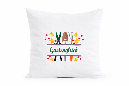 Kissenbezug - bestickt -Gartenglück - WOHNACCESSOIRES