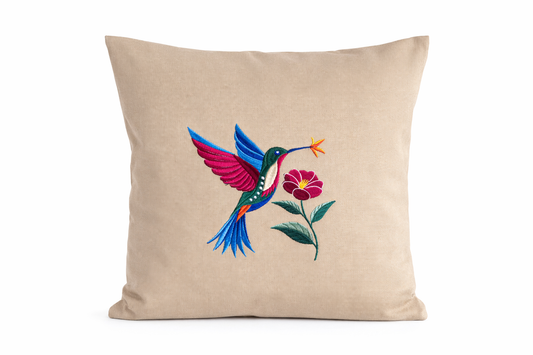 Kissenbezug - bestickt -Kolibri-Geschenk-WOHNACCESSOIRES