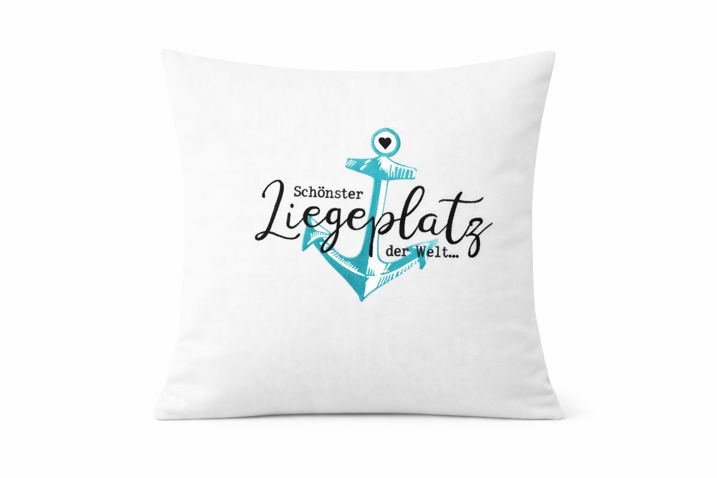Kissenbezug Zierkissen 40x40 bestickt Baumwolle - Deko für Wohnzimmer/Boot Geschenk für Zuhause