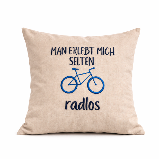 Kissenbezug - Selten radlos - Geschenk-Radfahrer- WOHNACCESSOIRES