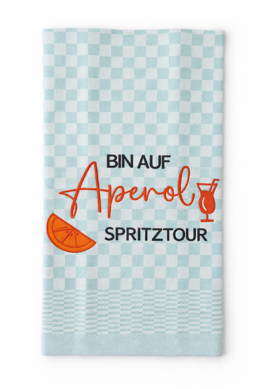 Geschirrtuch Küchenhandtuch bestickt 50x70 Baumwolle Küchendeko Geschenk für Aperolfans
