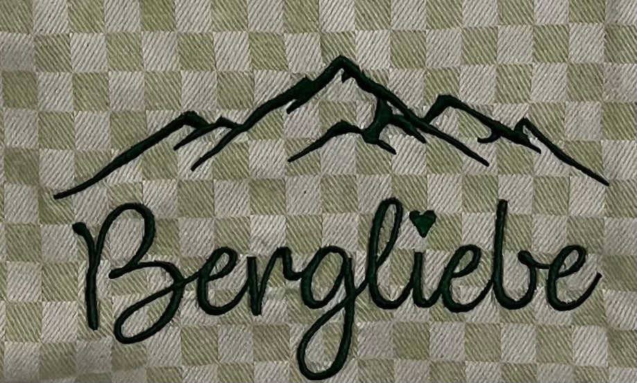 Geschirrtuch Küchenhandtuch bestickt 50x70 Baumwolle Küchendeko Geschenk für Bergliebhaber Bergliebe