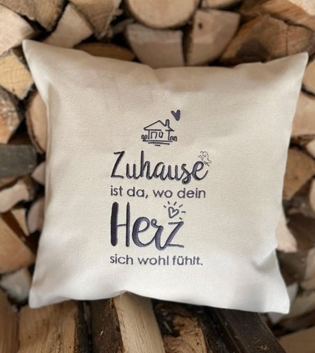 Kissenbezug - Zuhause ist da, wo dein Herz...