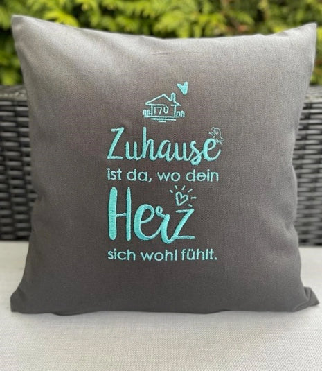 Kissenbezug - Zuhause ist da, wo dein Herz...
