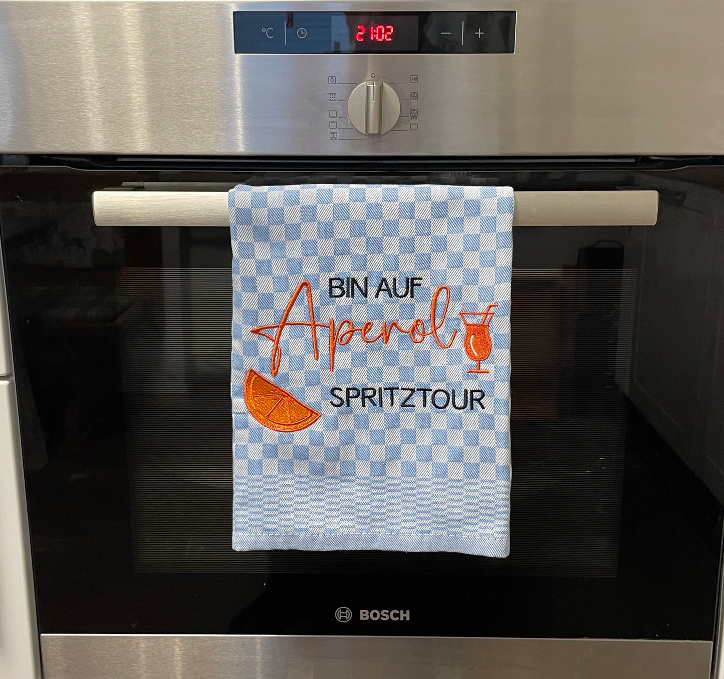 APEROL SPRITZ - Geschirrtuch bestickt, Küchentuch, Küche, Geschenk, Geschenkidee, Einladung