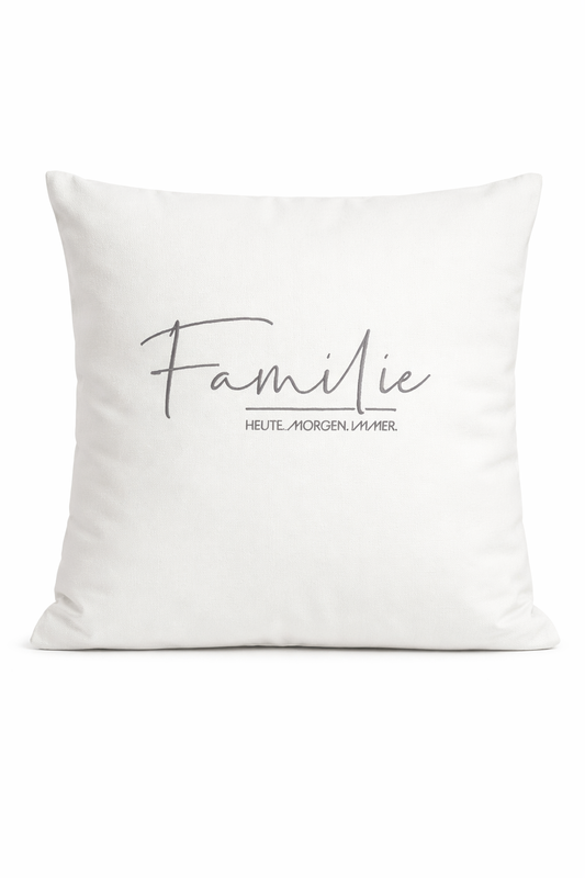 Kissenbezug - bestickt -Familie heute - Geschenk-Familie - WOHNACCESSOIRES
