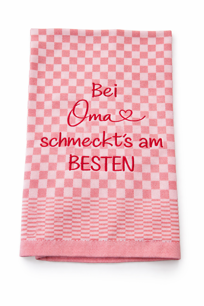 Geschirrtuch Küchenhandtuch bestickt 50x70 Baumwolle Küchendeko Geschenk für Oma Großmutter