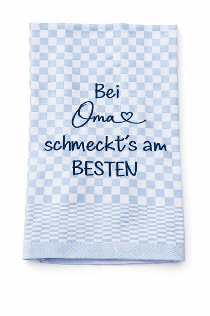 Geschirrtuch Küchenhandtuch bestickt 50x70 Baumwolle Küchendeko Geschenk für Oma Großmutter