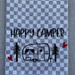 HAPPY CAMPER/WOHNWAGEN - Geschirrtuch bestickt, Küchentuch, Küche, Geschenk, Geschenkidee, Einladung