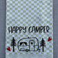 HAPPY CAMPER/WOHNWAGEN - Geschirrtuch bestickt, Küchentuch, Küche, Geschenk, Geschenkidee, Einladung