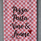 PIZZA,PASTA,VINO&AMORE - Geschirrtuch bestickt, Küchentuch, Küche, Geschenk, Geschenkidee, Einladung (Kopie)