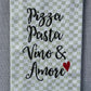 PIZZA,PASTA,VINO&AMORE - Geschirrtuch bestickt, Küchentuch, Küche, Geschenk, Geschenkidee, Einladung (Kopie)