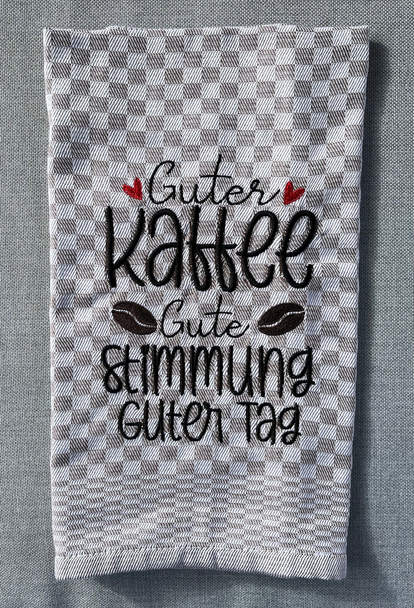 KAFFEE - Geschirrtuch bestickt, Küchentuch, Küche, Geschenk, Geschenkidee, Einladung