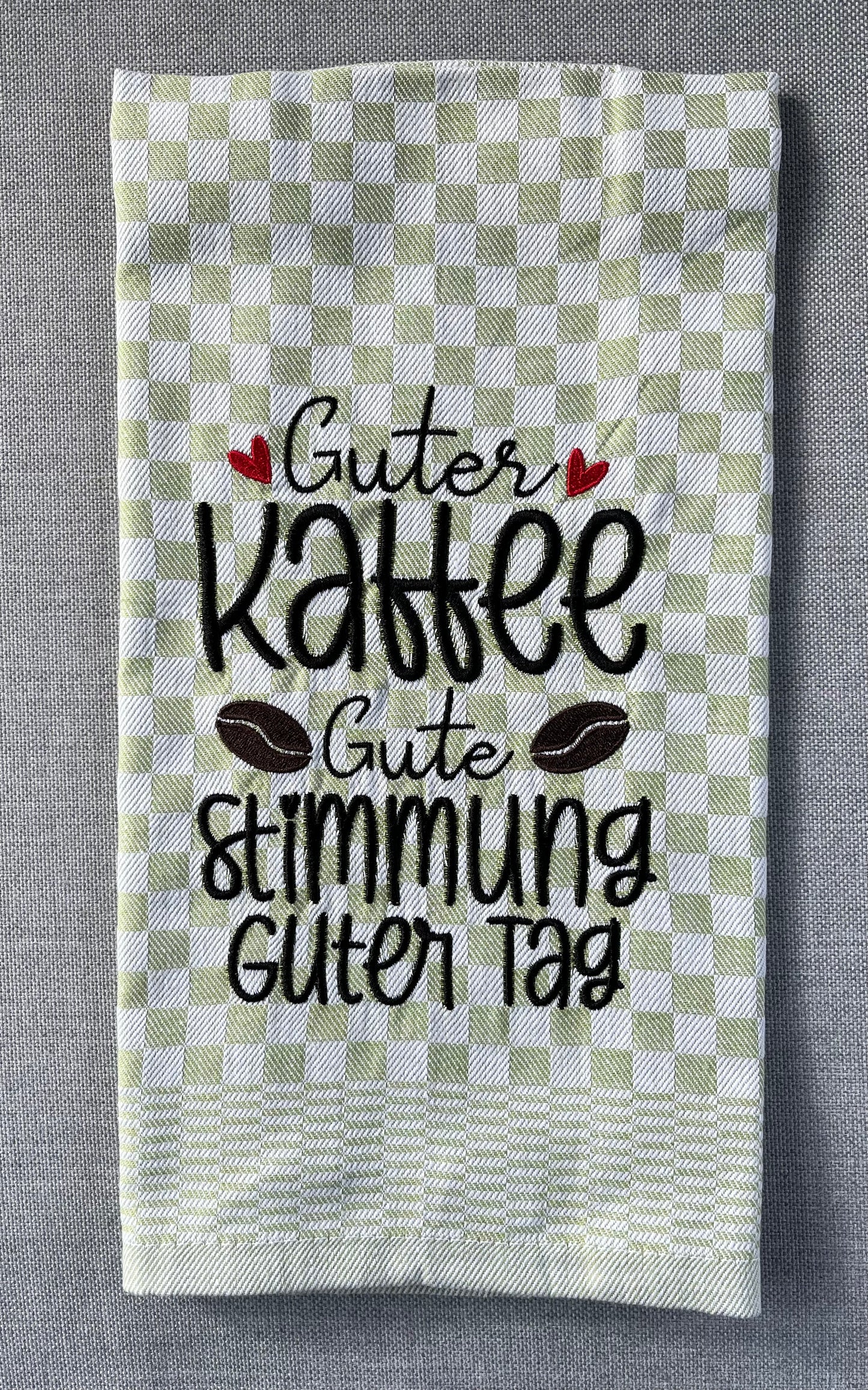 KAFFEE - Geschirrtuch bestickt, Küchentuch, Küche, Geschenk, Geschenkidee, Einladung