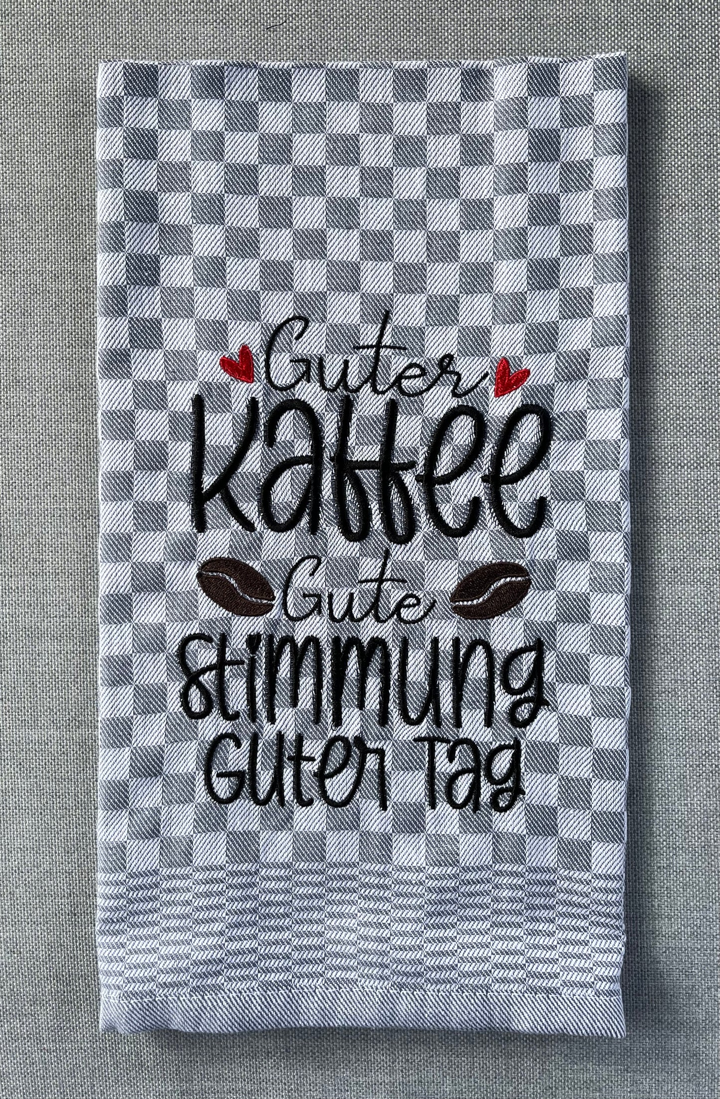 KAFFEE - Geschirrtuch bestickt, Küchentuch, Küche, Geschenk, Geschenkidee, Einladung