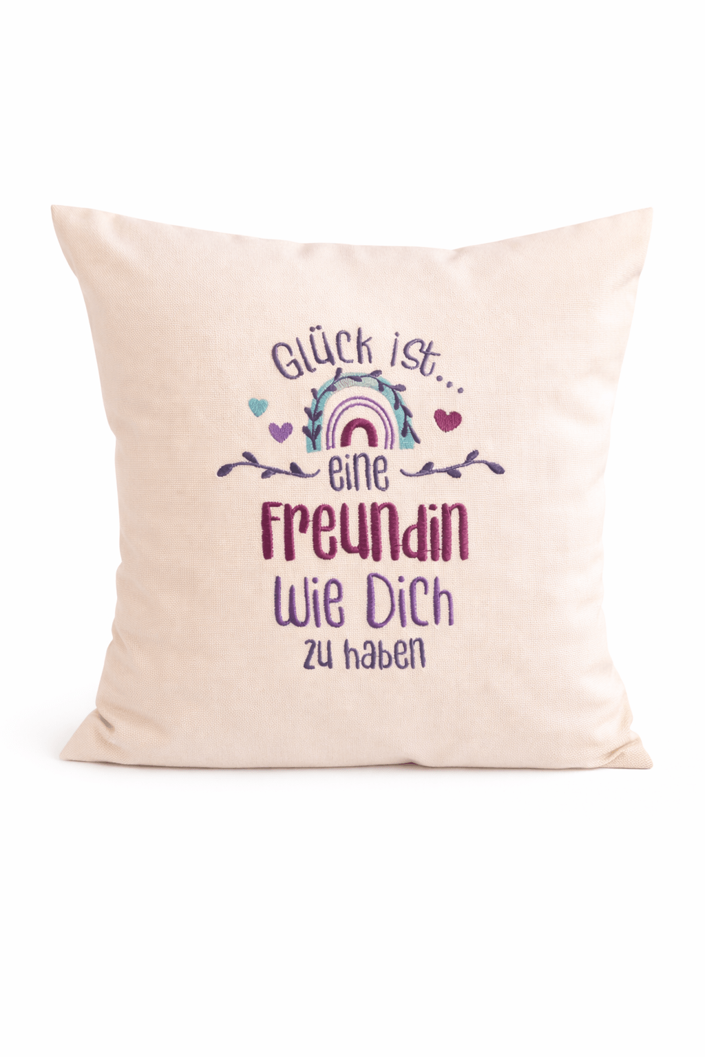 Kissenbezug Zierkissen 40x40 bestickt Baumwolle - Deko für Wohnzimmer Geschenk für Freundin