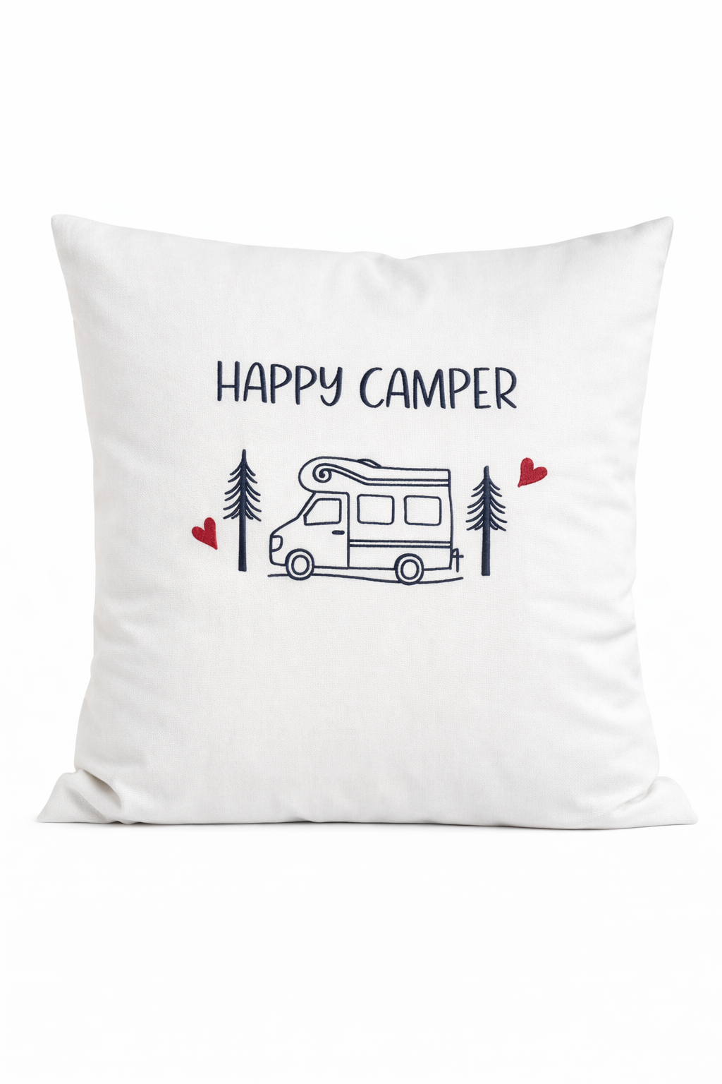 Kissenbezug Zierkissen 40x40 bestickt Baumwolle - Deko für Wohnzimmer Geschenk für Camper mit Wohnmobil