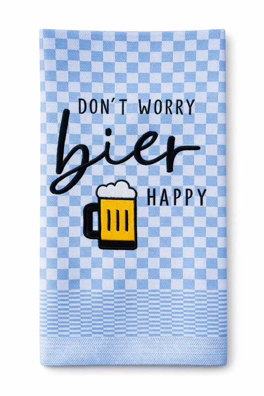 Geschirrtuch Küchenhandtuch bestickt 50x70 Baumwolle Küchendeko Geschenk für Bierliebhaber