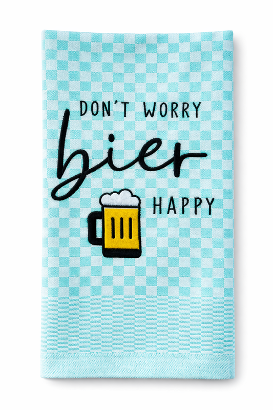 Geschirrtuch Küchenhandtuch bestickt 50x70 Baumwolle Küchendeko Geschenk für Bierliebhaber