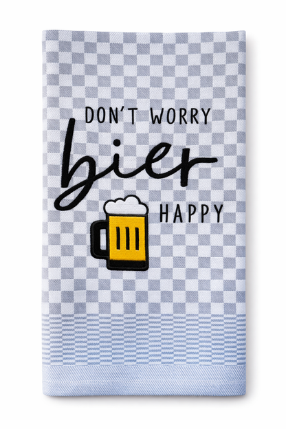 Geschirrtuch Küchenhandtuch bestickt 50x70 Baumwolle Küchendeko Geschenk für Bierliebhaber