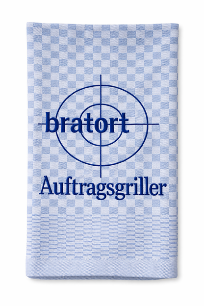 Geschirrtuch Küchenhandtuch bestickt 50x70 Baumwolle Küchendeko Geschenk für Griller Grillmeister Bratort