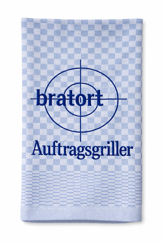 Geschirrtuch Küchenhandtuch bestickt 50x70 Baumwolle Küchendeko Geschenk für Griller Grillmeister Bratort