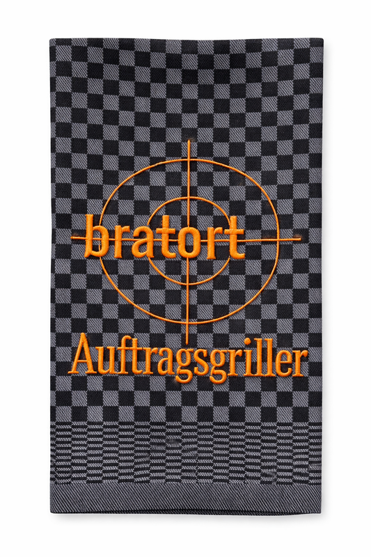Geschirrtuch Küchenhandtuch bestickt 50x70 Baumwolle Küchendeko Geschenk für Griller Grillmeister Bratort