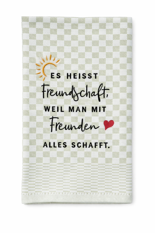 Geschirrtuch Küchenhandtuch bestickt 50x70 Baumwolle Küchendeko Geschenk für Freunde Freundschaft