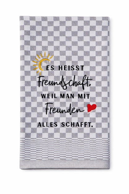 Geschirrtuch Küchenhandtuch bestickt 50x70 Baumwolle Küchendeko Geschenk für Freunde Freundschaft