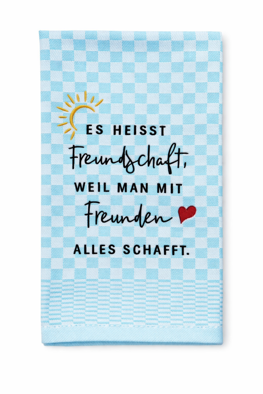 Geschirrtuch Küchenhandtuch bestickt 50x70 Baumwolle Küchendeko Geschenk für Freunde Freundschaft