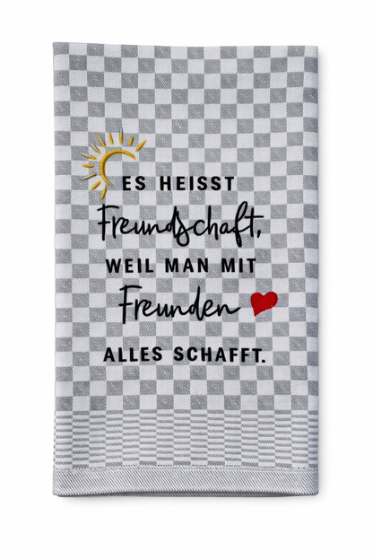 Geschirrtuch Küchenhandtuch bestickt 50x70 Baumwolle Küchendeko Geschenk für Freunde Freundschaft