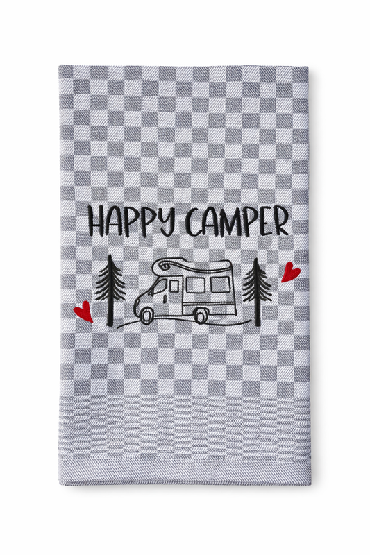 Geschirrtuch Küchenhandtuch bestickt 50x70 Baumwolle Küchendeko Geschenk für Camper mit Wohnmobil
