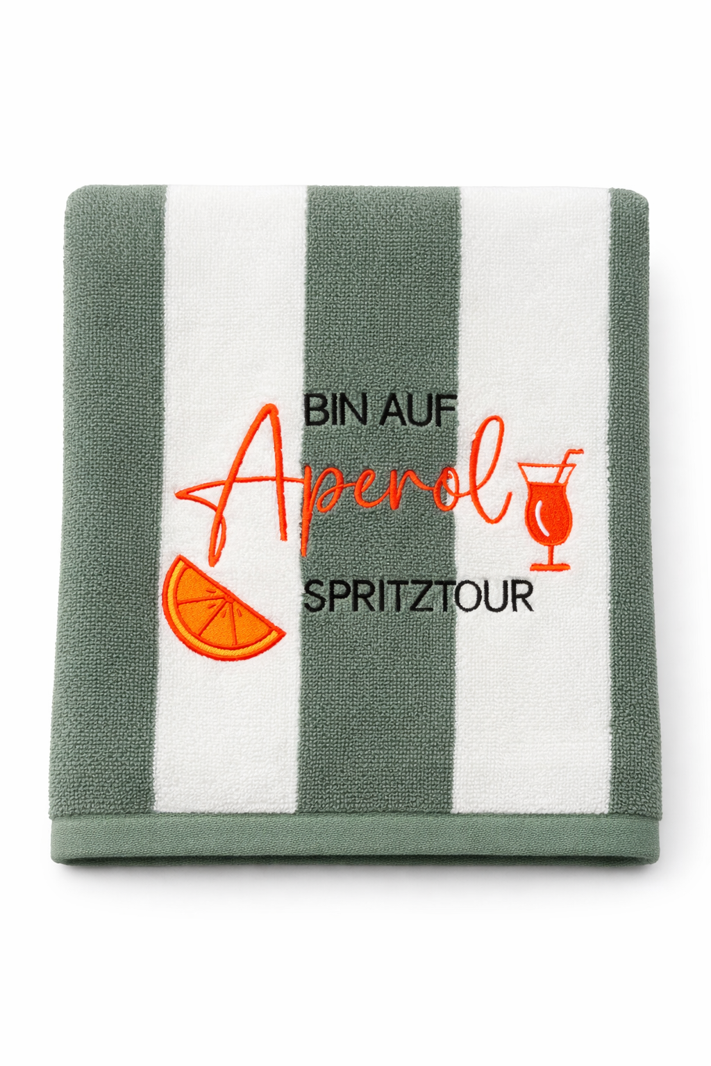 Badehandtuch/Strandhandtuch "Bin auf Aperol Spritz Tour" Baumwolle/Frotee - 140x70cm