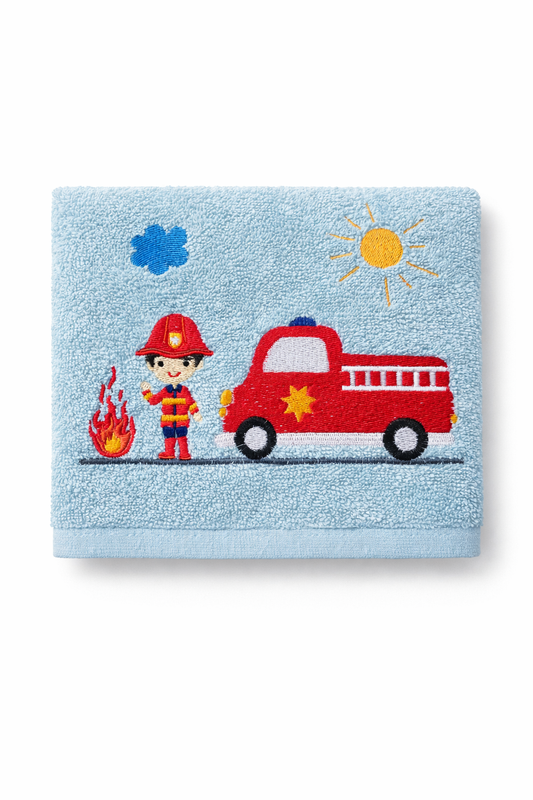 Badehandtuch/Strandhandtuch "Feuerwehr" Baumwolle/Frotee