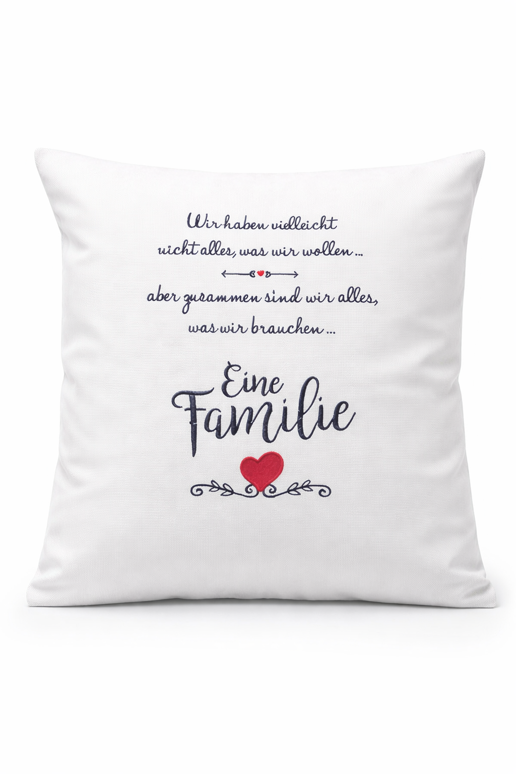 Kissenbezug Zierkissen 40x40 bestickt Baumwolle - Deko für Wohnzimmer Geschenk eine Familie
