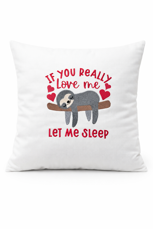 Kissenbezug Zierkissen 40x40 bestickt Baumwolle - Deko für Wohnzimmer Geschenk für Faultier-Fans & Vielschläfer