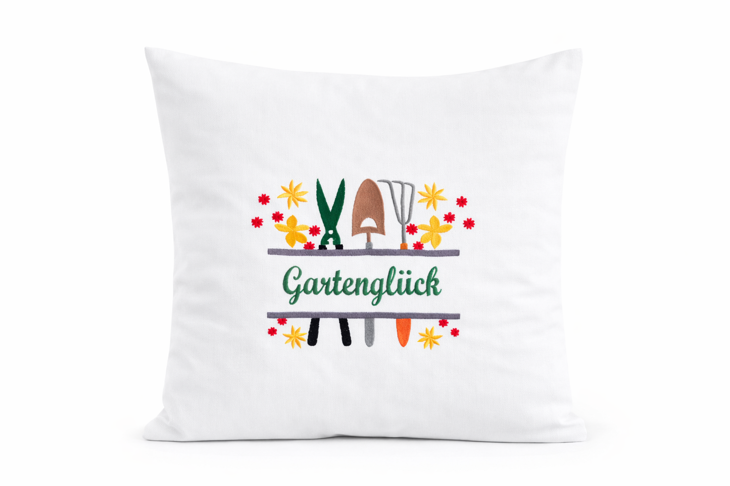 Kissenbezug - bestickt -Gartenglück - WOHNACCESSOIRES