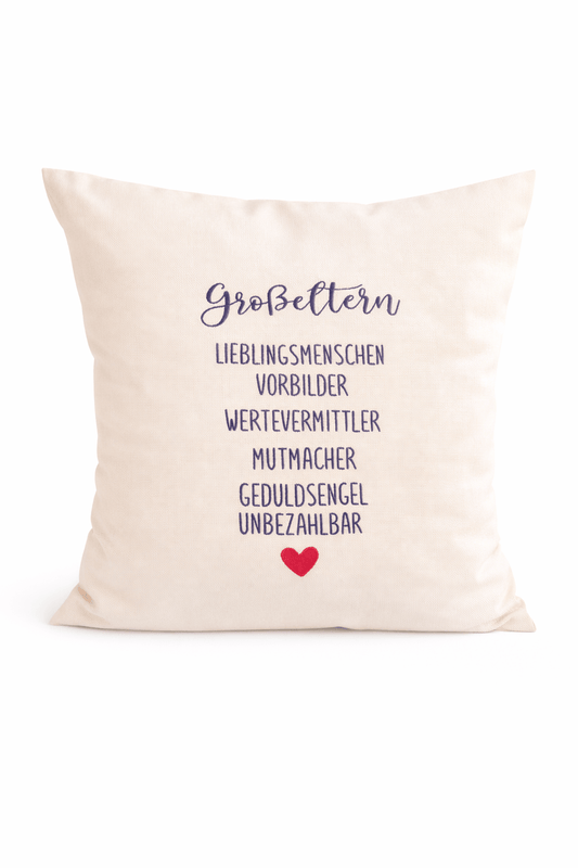 Kissenbezug - bestickt -Großeltern- Geschenk-Großeltern - WOHNACCESSOIRES