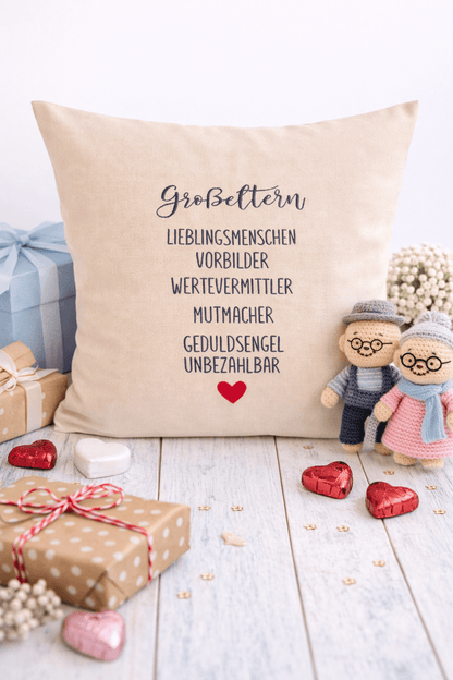 Kissenbezug - bestickt -Großeltern- Geschenk-Großeltern - WOHNACCESSOIRES
