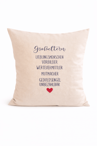 Kissenbezug - bestickt -Großeltern- Geschenk-Großeltern - WOHNACCESSOIRES