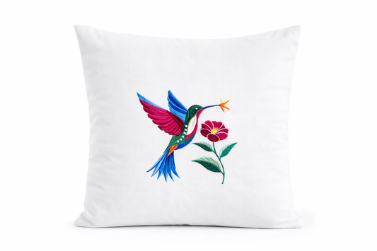 Kissenbezug - bestickt -Kolibri-Geschenk-WOHNACCESSOIRES