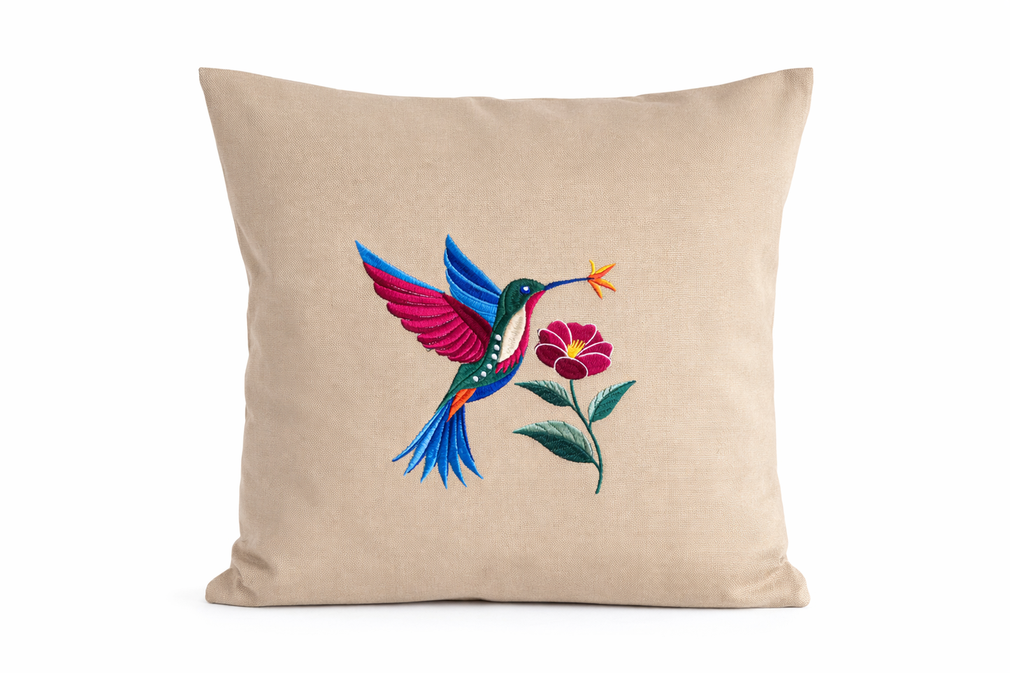 Kissenbezug - bestickt -Kolibri-Geschenk-WOHNACCESSOIRES