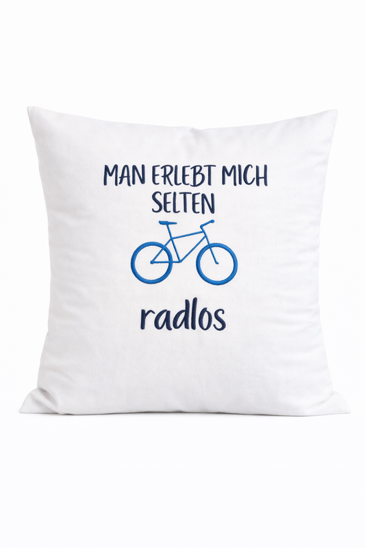 Kissenbezug - Selten radlos - Geschenk-Radfahrer- WOHNACCESSOIRES