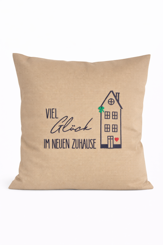 Kissenbezug -Viel Glück - Geschenk-Zuhause / Heimat  WOHNACCESSOIRES