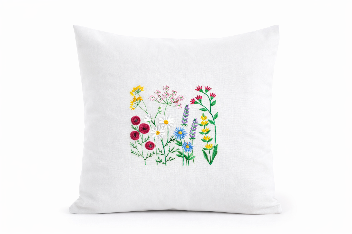 Kissenbezug - bestickt - Wildblumen - WOHNACCESSOIRES