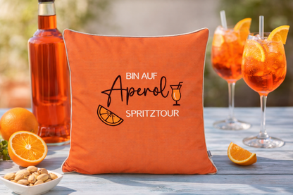 Besticktes Outdoorkissen - Bin Auf Aperol Spritz Tour